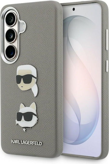 Karl Lagerfeld Saffiano Umschlag Rückseite Silikon Kunststoff Synthetisches Leder Silber Galaxy S26