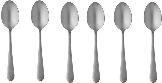 Raki Set Linguri Cafea Ceai Inox Gri 6 Bucăți