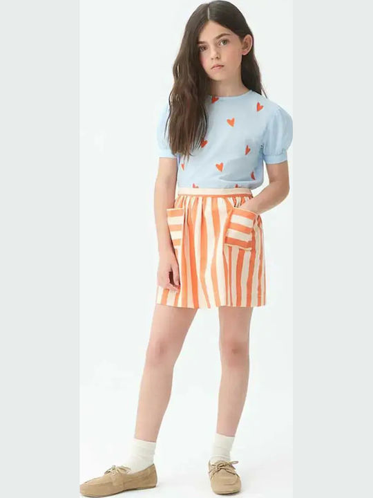 Kids Short-Sleeved Light Blue Blouse