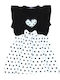 Rochie Fete Cu Buline Negru/Alb Cu Buline