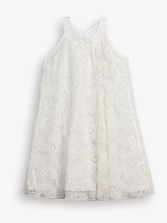 Girls Dress Sleeveless Tulle White