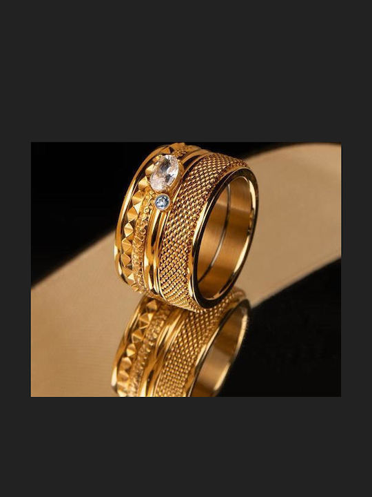 iXXXi Damentyp-Ring aus Stahl Vergoldet iXXXi-Ring-Gold-22