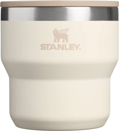 Stanley The Stay Hot Stacking Camp Cup Pahar Termos Oțel Inoxidabil Fără BPA 290ml Crem