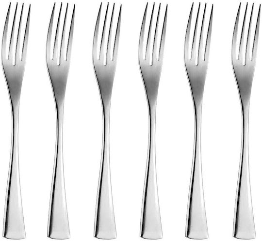 Raki Wicked Set Of Silver Stainless Steel Table Forks 6 Pieces