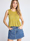 Women's Sleeveless Yellow Blouse