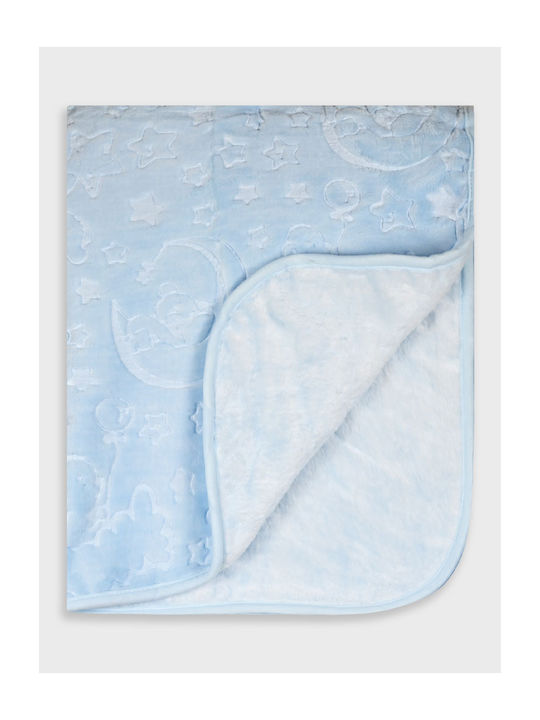 Energiers Samt Babydecke Blau 100x120cm