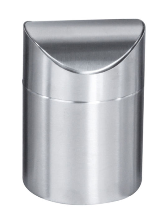 Raki Stainless Steel Office Bin Swing Lid 1.25l