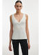 Women's Sleeveless Top with V-Neck White