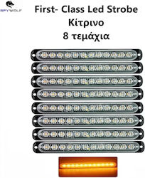 Spywolf First-class Led Strobe Φαναράκι Όγκου Κίτρινο 12led 12/24v 6000lm 8 Τεμάχια Tc-328