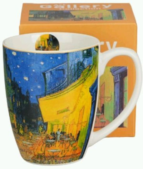 Terrace At Night Ceramic Black Mug