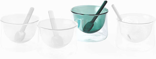 Philippi Gelato Serving Bowls Ice Cream Round Glass Green Diameter 10.1cm 2 Pieces