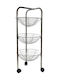Karvounis Karvounis Metallisches Küchenwagen Mit 3 Ebenen Schwarz 30x30x77cm