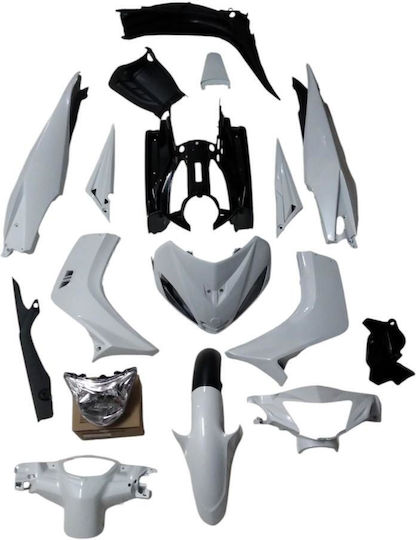 Strong Set of Plastic Motorcycle Parts for Yamaha Crypton-X 135 White