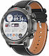 Microwear DK68 Smartwatch cu Pulsometru (Piele Neagră)