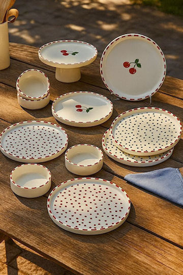 Aithrio White Ceramic Dinnerware Set 11pcs