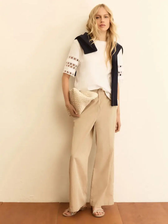 Marella Women's Fabric Trousers with Rubber Ban...