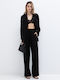 Women's High Rise Pantaloons with Rubber Band Black