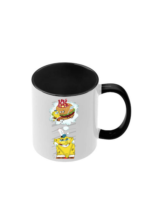 SpongeBob Mug Black Handle Interior