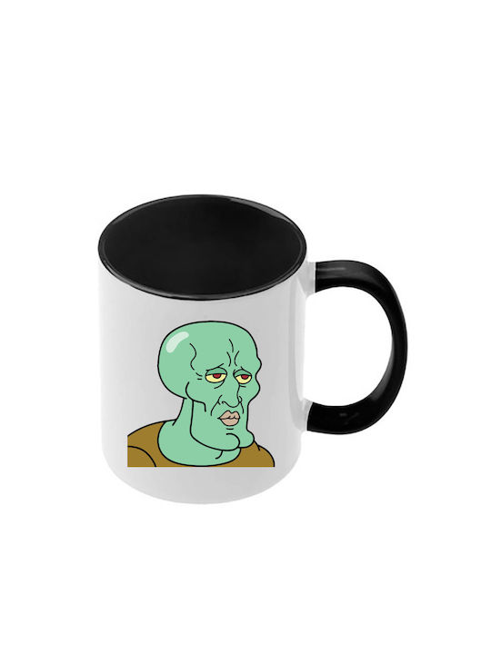 SpongeBob Mug Black Handle Interior