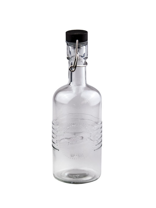 Raki Sticlă De Apă Din Sticlă Cu Clemă Neagră 350ml