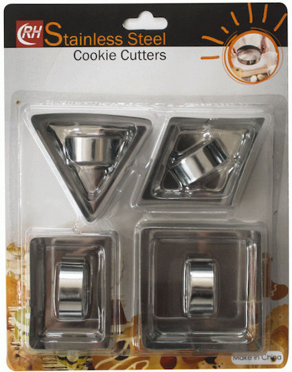 Set 4 Stainless Steel Baking Molds Cakes Raki Mn01981081
