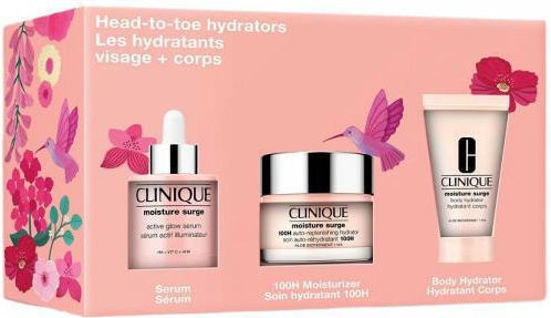 Clinique Head-To-Toe Hydrators Skin Care Set for Moisturizing 3 Pieces