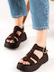 Women's Flat Sandals Gladiator Flatforms Brown