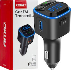 AMiO FM Предавател За Кола С MicroSD Type-C USB Bluetooth