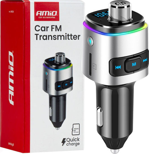 AMiO FM Transmitter Auto mit MicroSD Bluetooth USB