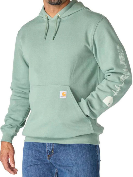 Carhartt Logo Hanorac cu Glugă Green Slate