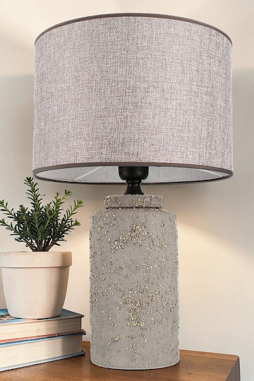 SteweHome Dekoratives Keramik Tischlampe Grau Braun Modern 30x50cm