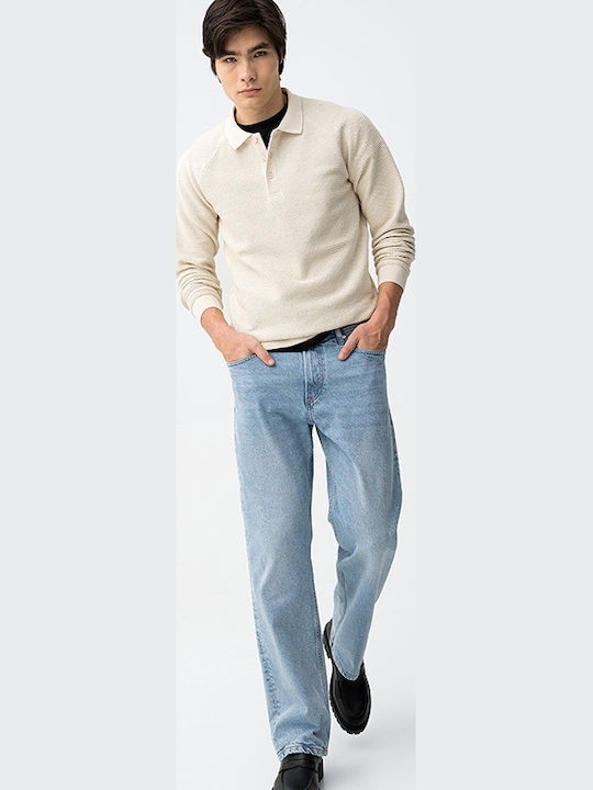 Men's Jeans Pants with Loose Fit Sky Blue