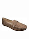 Leather Women's Moccasins in Beige Colour