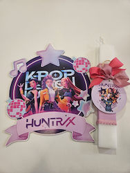 Easter Candle Huntrix K-pop Wooden Keychain