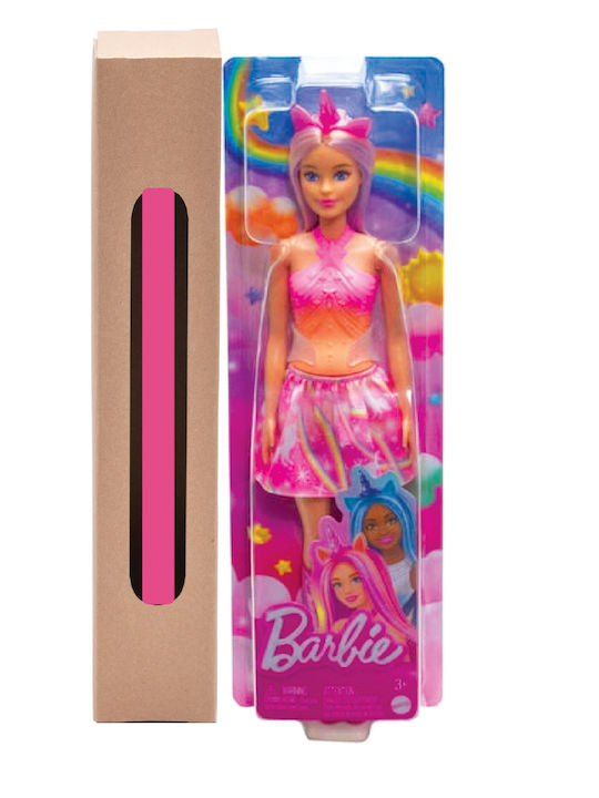 Παιχνιδολαμπάδα Κούκλα Princess Unicorn Orange-pink Dress για 3 Ετών Barbie