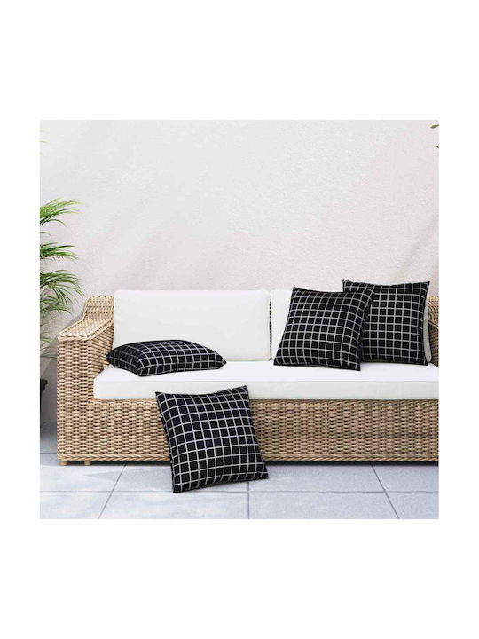 vidaXL Sofa Cushion Black Checked 60x60cm