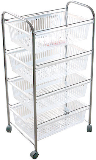 Raki Lebensmittelregal Metallisch 4 Ebenen Silber MN014595 Raki Lebensmittelregal Metallisch 4 Ebenen Silber MN014595