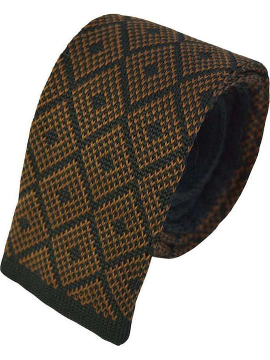 E-Ties Men's Knitted Tie Printed In Brown Colour