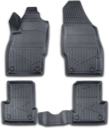 Set Față și Spate Covoare Auto 4 Bucăți Pentru Opel Corsa 2014-2019 Negre