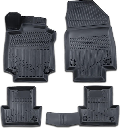 Σετ Μπροστινά και Πίσω Πατάκια 4τμχ για Renault Clio 2012-2019 Μαύρα