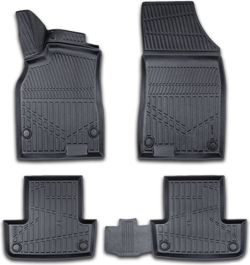 Set Front and Back Car Mats 4 Pieces For Renault Fluence 2009-2016 Black