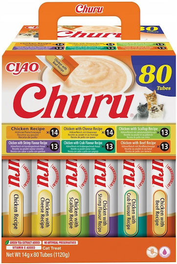 Υγρή Τροφή Γάτας Inaba Churu Chicken Mix 80x14g