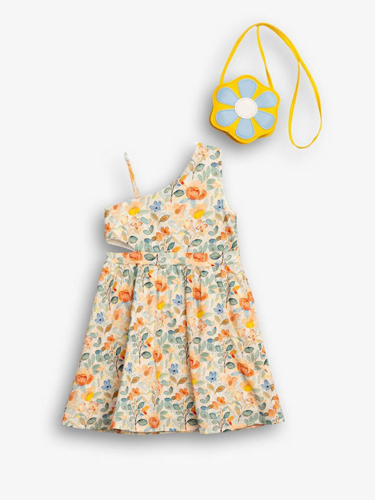 Funky Girls Dress Floral Set with Accessories Orange