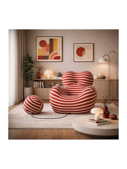 Next Sitzsack & Pouf Komprimiert Rote-Beige 120x102x92cm
