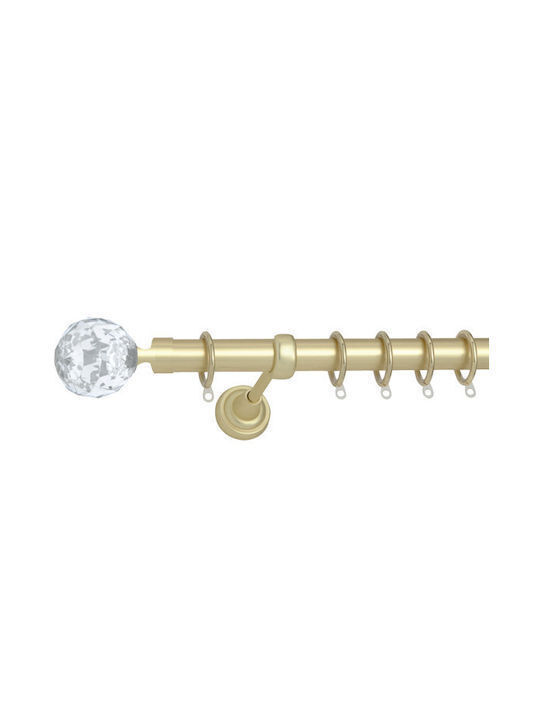 Extendable Metallic Single Curtain Pole Ø25mm 160-310cm Gold