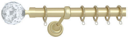 Extendable Metallic Single Curtain Pole Ø25mm 160-310cm Gold