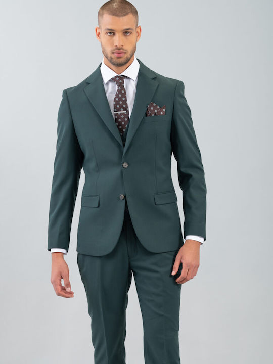 Vittorio Artist Men's Suit with Slim Fit Green