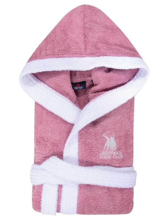 Greenwich Polo Club Παιδικό Μπουρνούζι Essential Ροζ με Κουκούλα