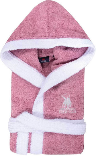 Greenwich Polo Club Παιδικό Μπουρνούζι Essential 8619 Ροζ με Κουκούλα