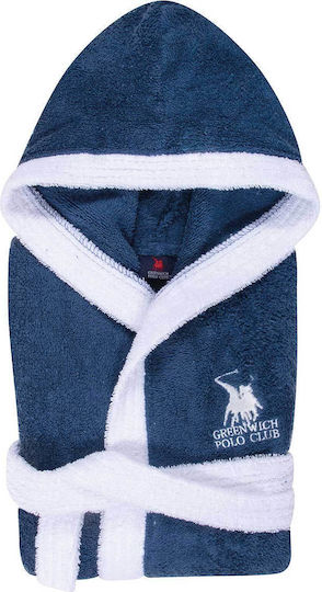 Greenwich Polo Club Детски Халат Essential Син с Качулка Greenwich Polo Club Детски Халат Essential Син с Качулка